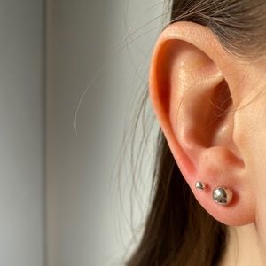 Sterling silver sphere studs